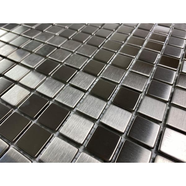 Modern Design Styles Silver Square Mosaic 0.75 in. x 0.75 in. Stainless Steel Decorative Wall Tile (10 sq. ft./Case)