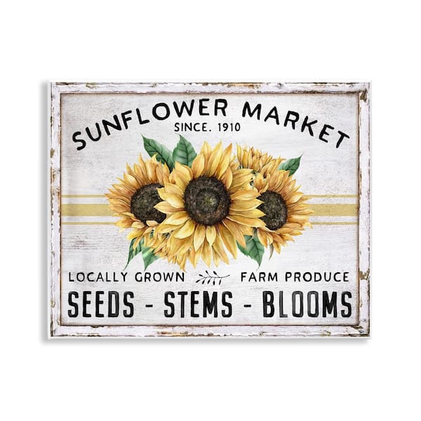 Stupell Industries Farmhouse Sunflower Market by Creatif Belle Unframed Nature Graphic Art Print 11 in. x 14 in.