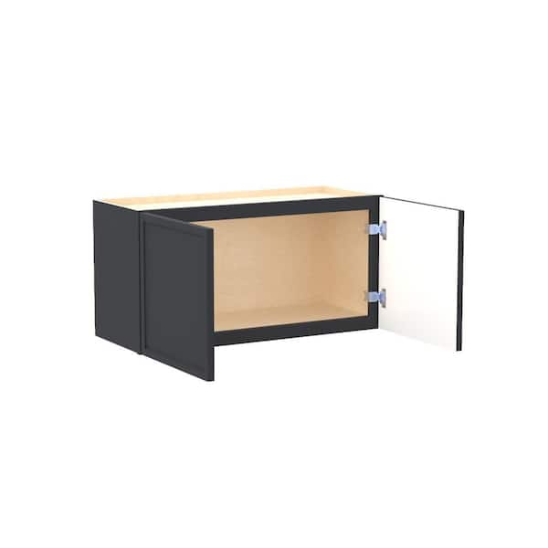 Franklin 30 in. W x 12 in. D x 15 in. H Assembled Plywood Wall Bridge Kitchen Cabinet in Valiant Onyx with Soft Close