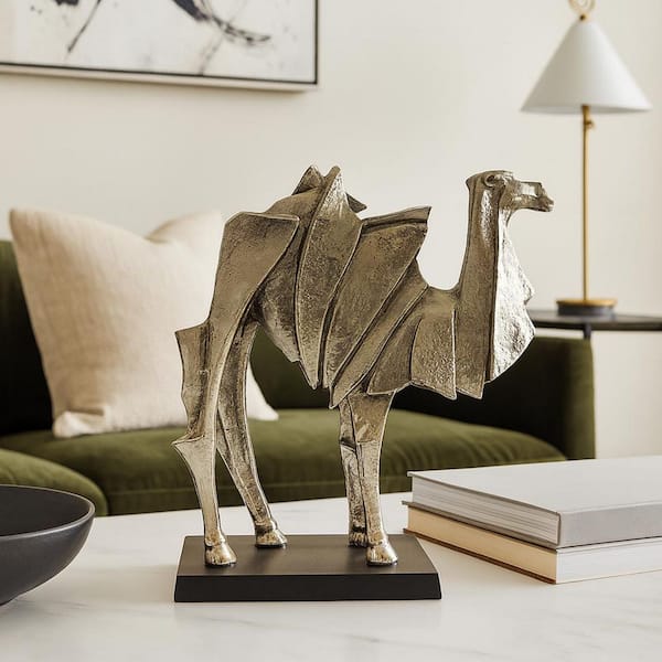 Bronze 18 in. x 14 in. Tall Handmade Aluminum Metal Abstract Camel Sculpture