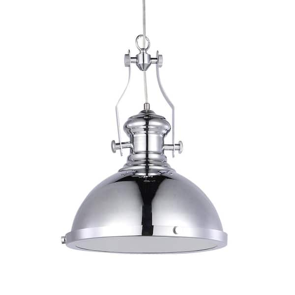 Warehouse of Tiffany Celone 14 in. 1-Light Indoor Chrome Pendant Lamp ...