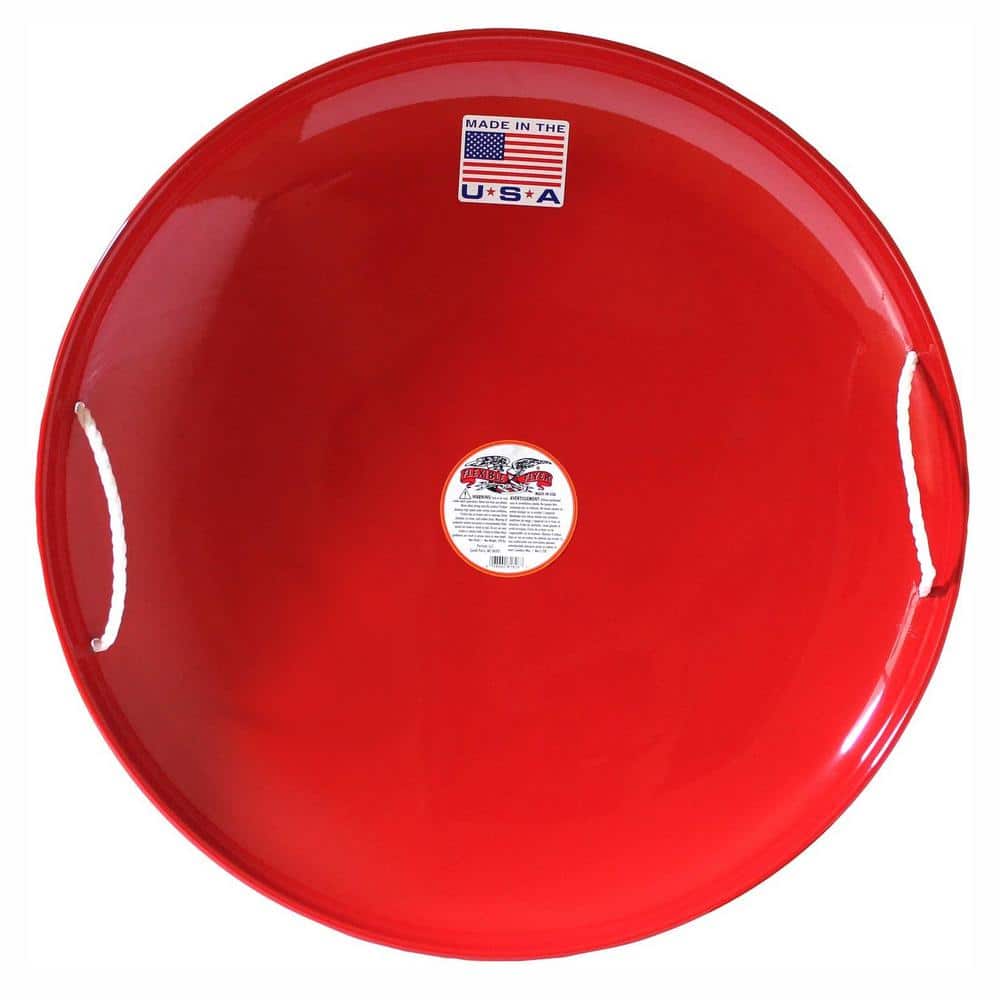 Flexible Flyer Steel Saucer 26 in. Metal Winter Snow Sled for Kids and ...