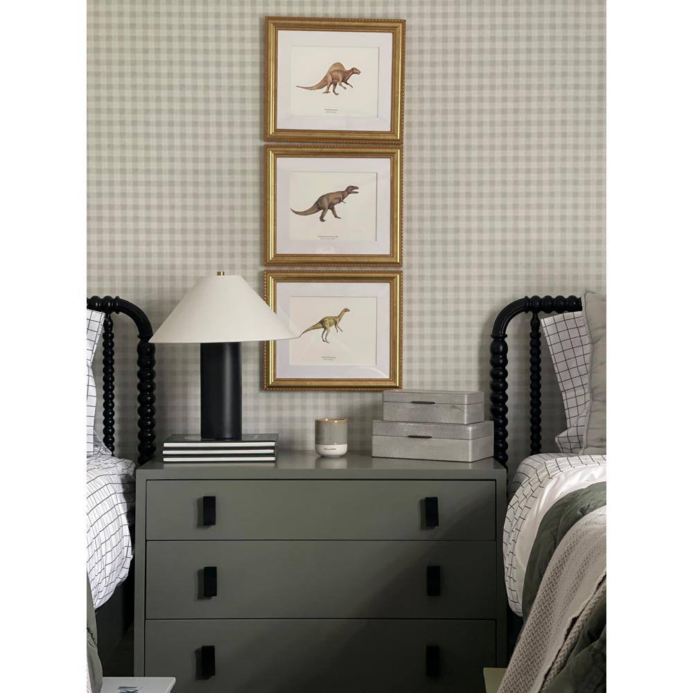 Transitional Gray 3-Drawer Chest with Black Metal Hardware