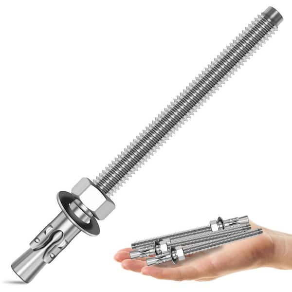 1/2 in. x 5 in. Stainless Steel Hex Nut-Head Concrete Wedge Anchors (5-Pack)