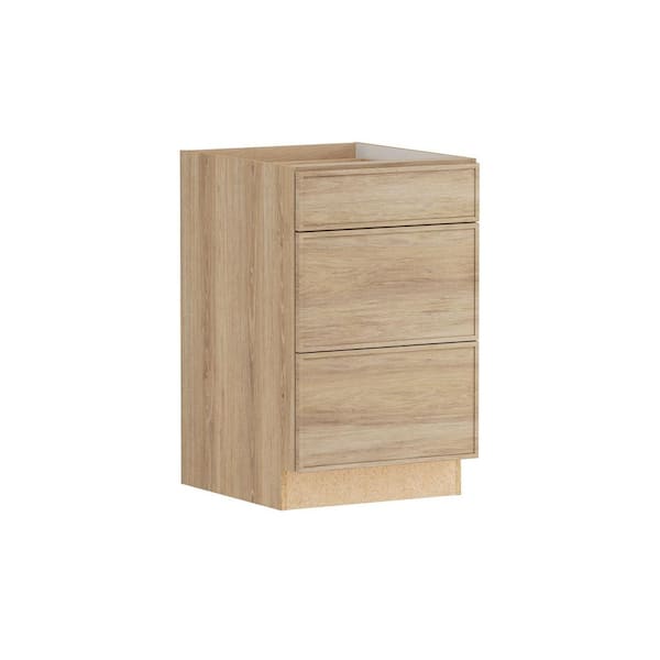 Designer Series Renly 21 in. W x 24 in. D x 34.5 in. H Assembled Slim Shaker 3-Drawer Base Cabinet in Sandstone
