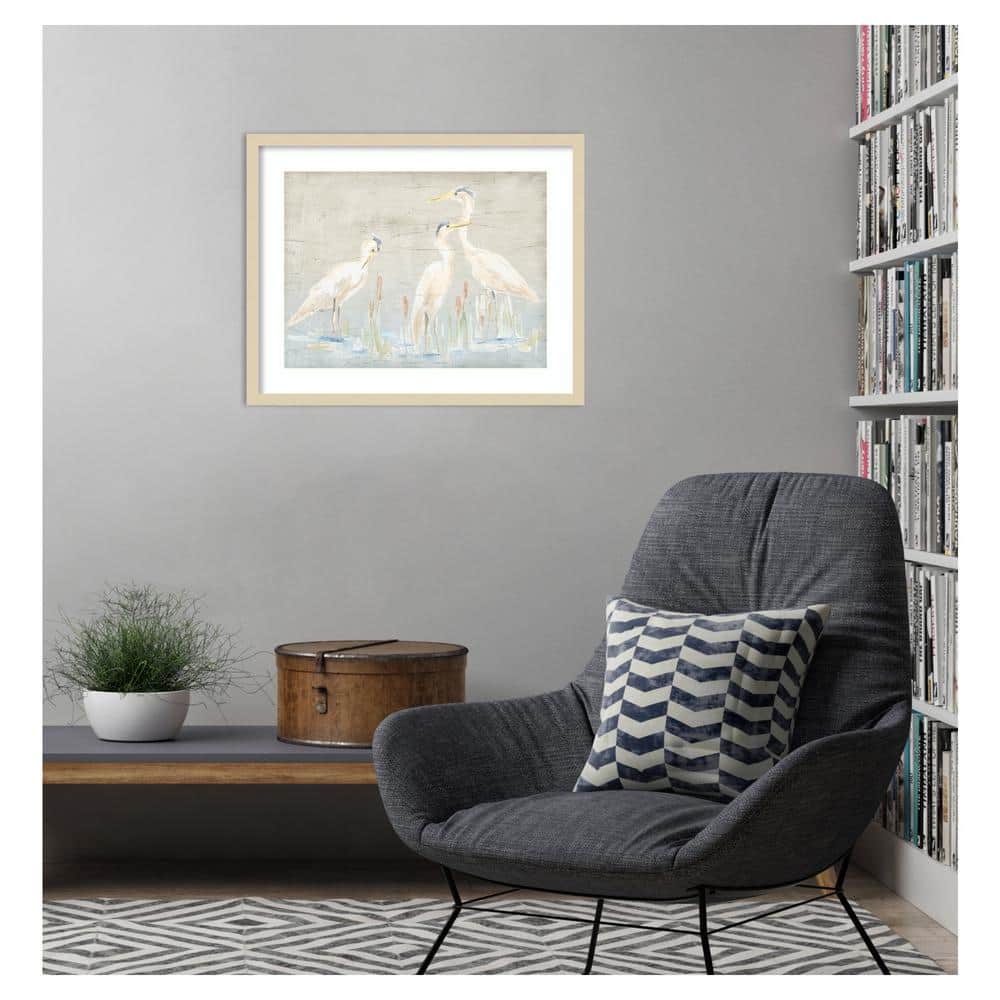 Natural Framed Driftwood Waterbirds II Giclee Print