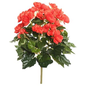 15.25 in. Orange Artificial Begonia Other Flowering Plant