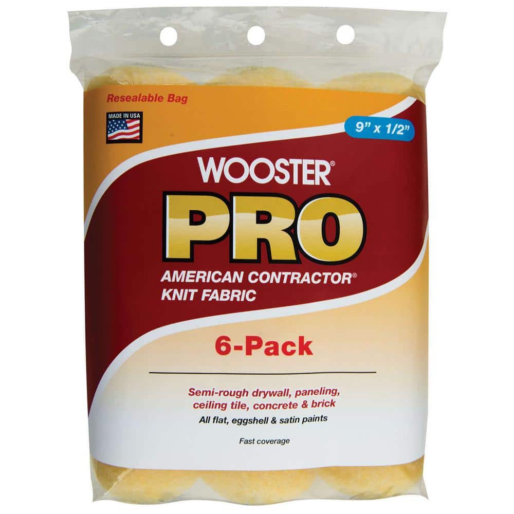 Wooster 9 in. x 1/2 in. HighDensity Pro Knit Roller Cover (6Pack