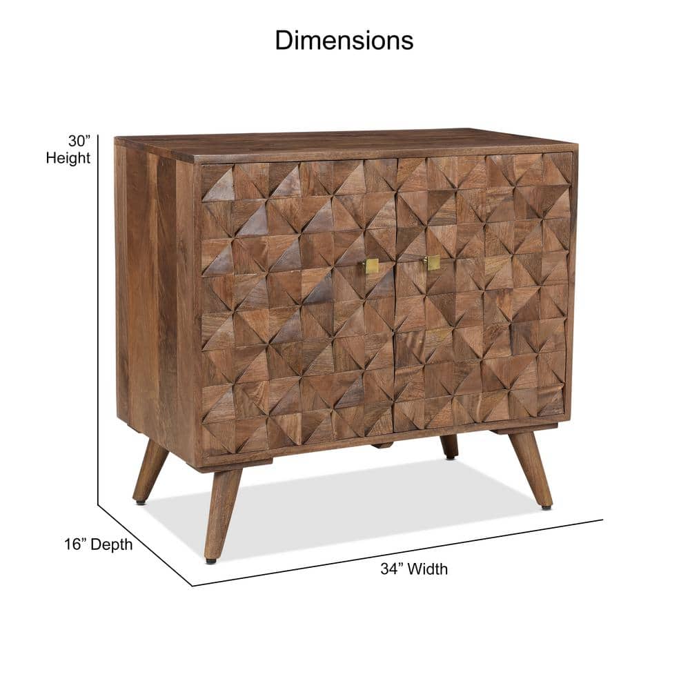 Veneto Mid-Century Modern Walnut Accent Cabinet with Adjustable Shelving