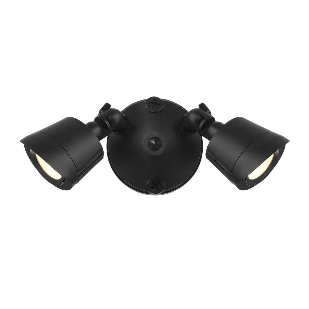 Black Dual Head LED Outdoor Security Flood Light