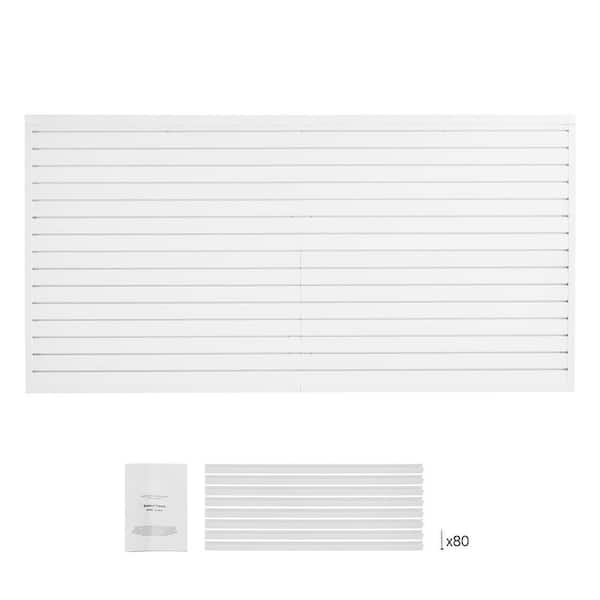 Slat Wall Paneling, 0.78 in. H x 96.45 in. W SlatWall Panels in White 1-Pack, PVC Garage Slatwall with Accessories