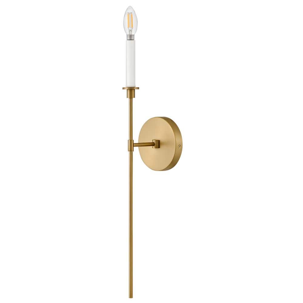 Lacquered Brass and Warm White Dimmable Candle Sconce