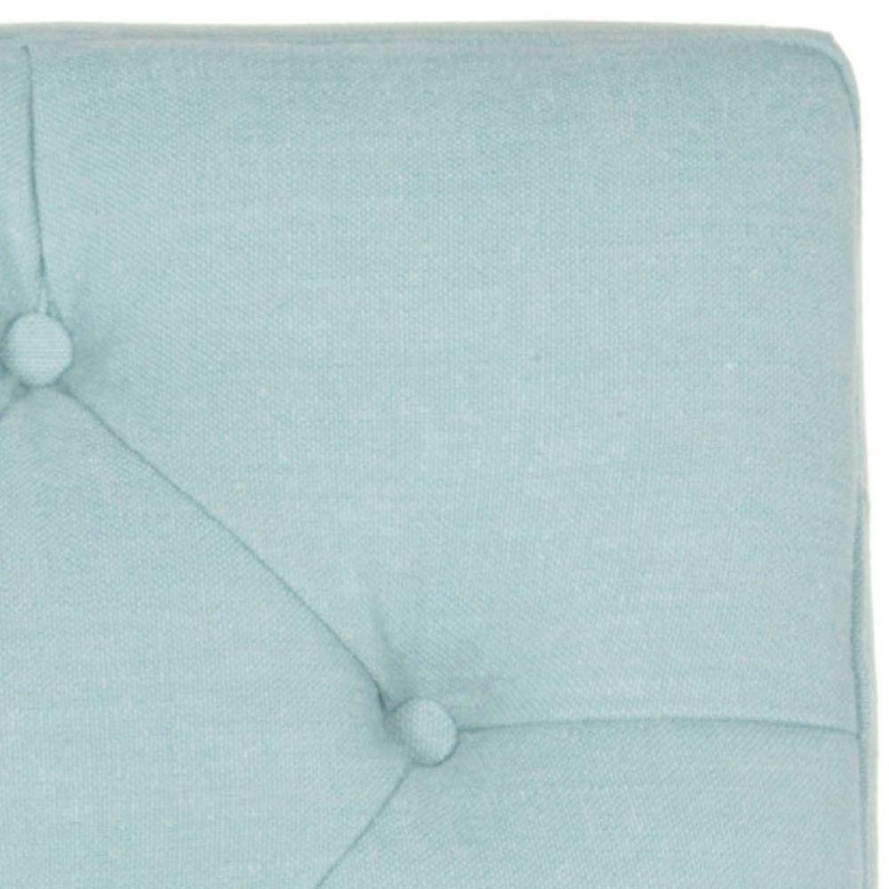 Sky Blue Transitional Tufted Corner Chair with Birch Legs