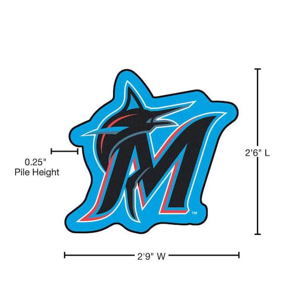 FANMATS Florida Marlins 8ft. x 10 ft. Plush Area Rug - Retro Collection  37256 - The Home Depot