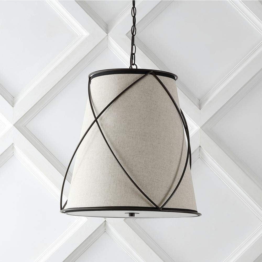 Milo 19" Rustic Farmhouse Bronze LED Pendant Light