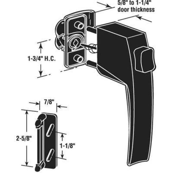Tools and materials for how to install push button latch on screen door