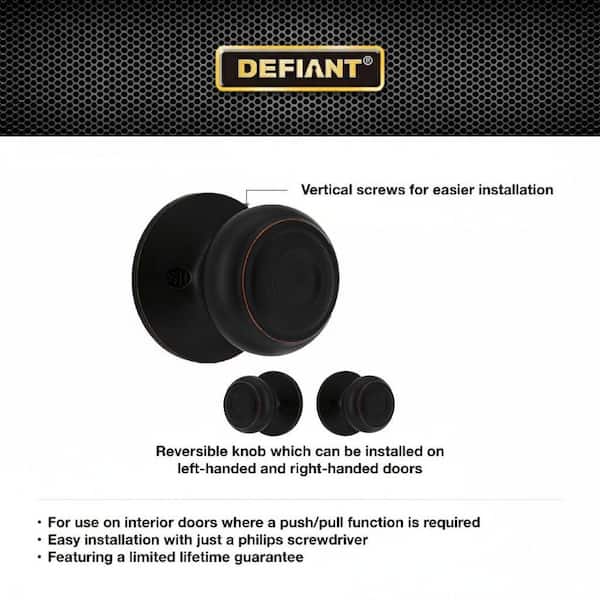 Defiant Hartford Aged Bronze Dummy Door Knob 32TGX740B - The Home
