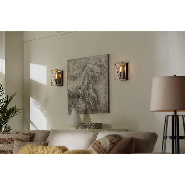 Progress Lighting Briarwood Collection 1-Light Graphite Farmhouse Wall Sconce Light