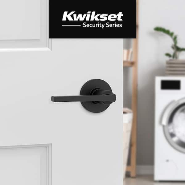 Kwikset Casey Round Hall/Closet UL Handle in Matte Black 407CSL