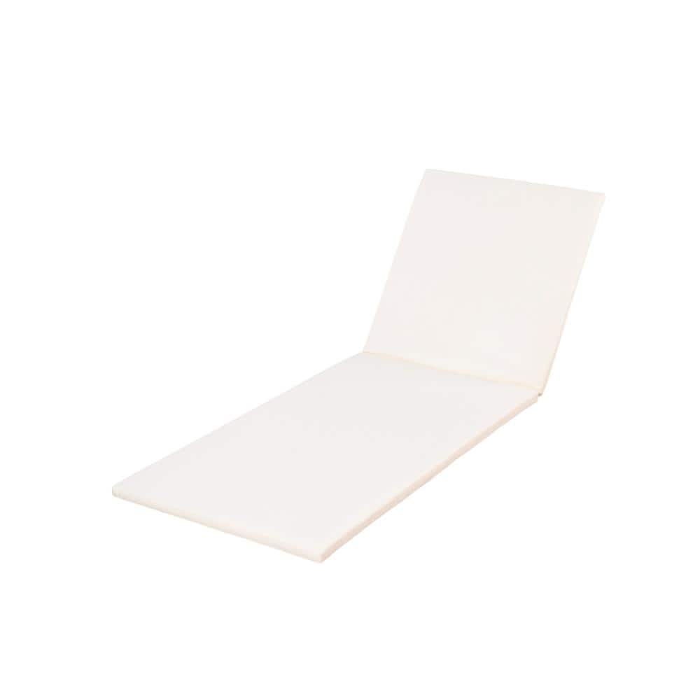 27” W x 76.75” D x 2.00” H Cream White Foldable 2-Section Chaise Lounge Cushion with hook, loop ties for Garden price history on PriceWatchPro