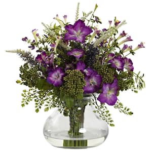 Artificial Large Mixed Morning Glory with Vase