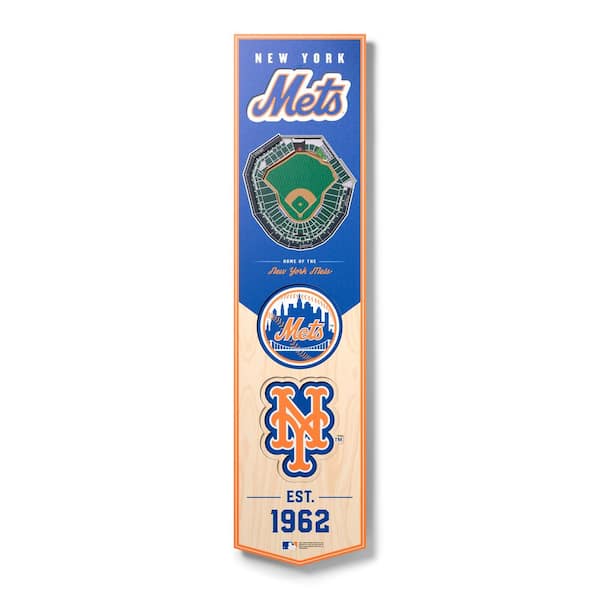 YouTheFan MLB New York Mets Wooden 8 in. x 32 in. 3D Stadium
