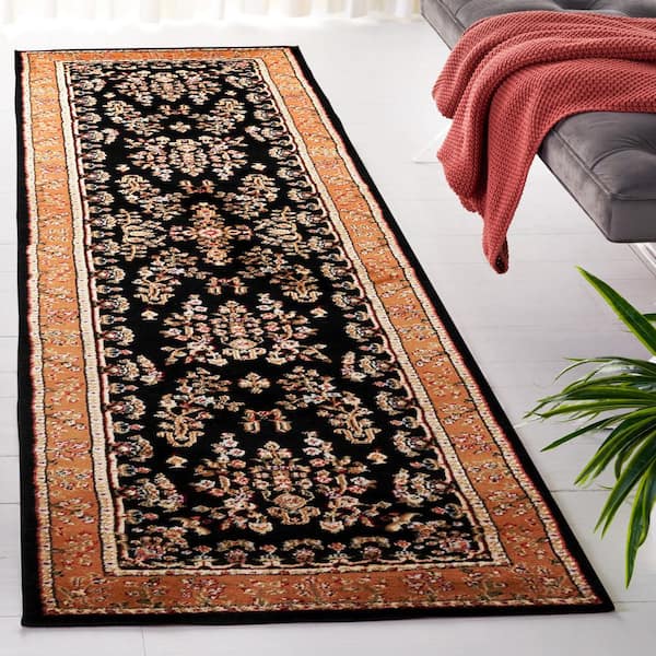 Lyndhurst Black/Tan 2 ft. x 16 ft. Border Runner Rug