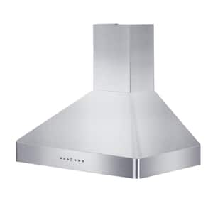 36 in. 400 CFM Convertible Vent Wall Mount Range Hood in Stainless Steel