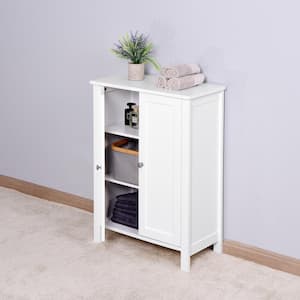 23.6 in. W x 11.8 in. D x 31.5 in. H White Linen Cabinet with Adjustable Shelf in White