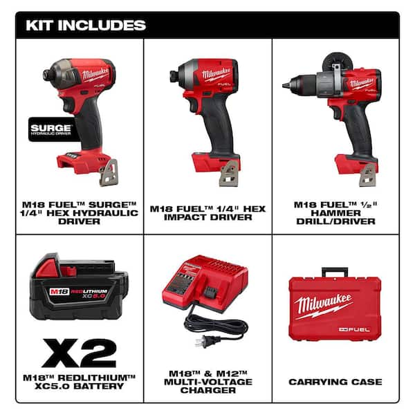 milwaukee m18 fuel hammer drill impact driver combo