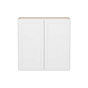 Easy-DIY 36 in. W x 12 in. D x 36 in. H in Shaker White Ready to Assemble Wall Kitchen Cabinet 2 Doors-2 Shelves