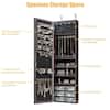 Infographic showing storage capacity of the jewelry armoire.