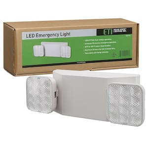 60-Watt Equivalent 2-Head White 2.4-Watt 249 Lumens Linear Integrated LED Emergency Light 6500K Daylight