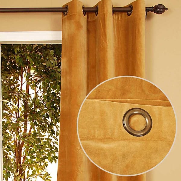 Home Decorators Collection Sheer Kavita Gold Grommet Curtain
