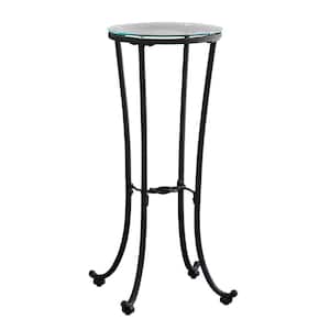 Black with Glass Side Table