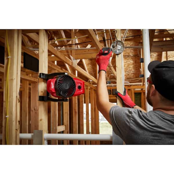 Milwaukee - M12 12-Volt Lithium-Ion Cordless Jobsite Fan W/M12 2.0 Ah Compact Battery Pack