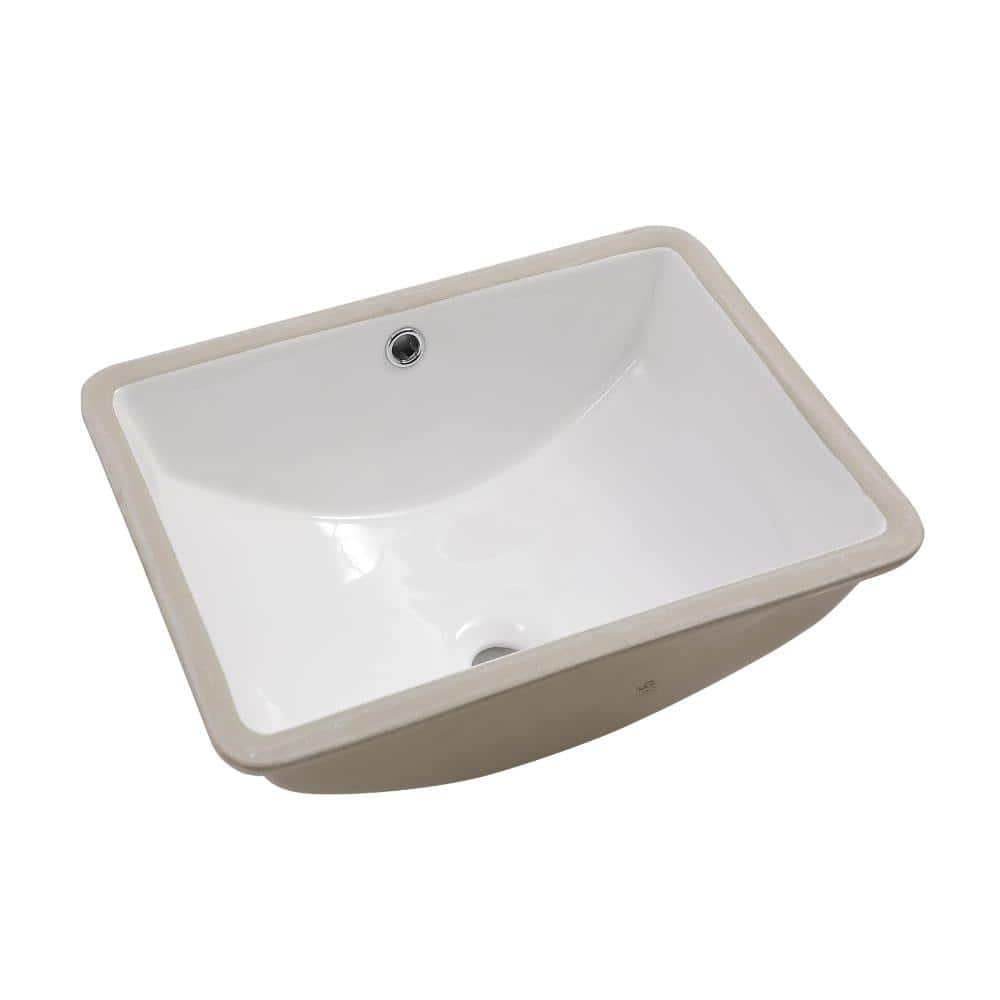 18 in. Rectangular Undermount Bathroom Sink with Overflow, White Porcelain Ceramic Under-Counter Vanity Lavatory Basin price history on PriceWatchPro