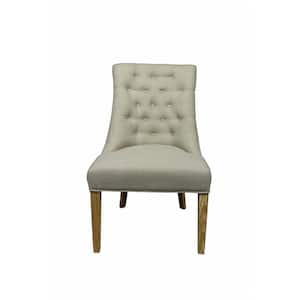 Valerie 40 in. Taupe Polyester Side Chair with Tufted Cushions