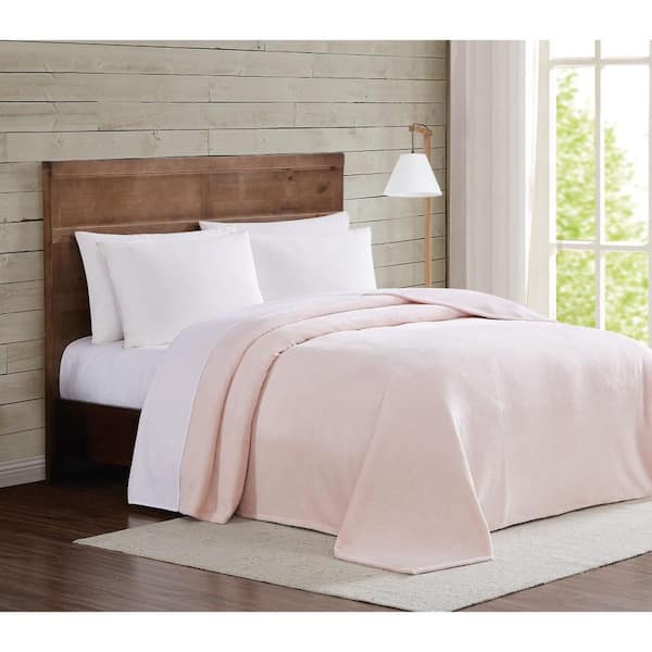 Truly Soft Blush Velvet Plush King Blanket