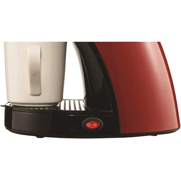 Brentwood TS-112R Single Serve Coffee Maker with Ceramic Mug, Red
