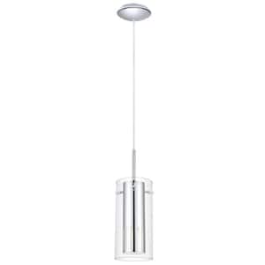 Pinto 1 4.92 in. x 59 in. H 1-Light Chrome Mini Pendant Light with Clear Glass Shade