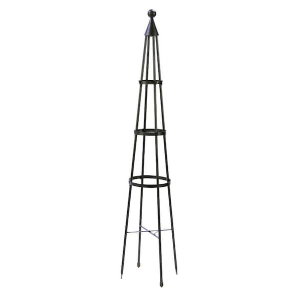 Obelisk Garden Trellis, 60 in. Tall, Graphite Powder Coat Finish