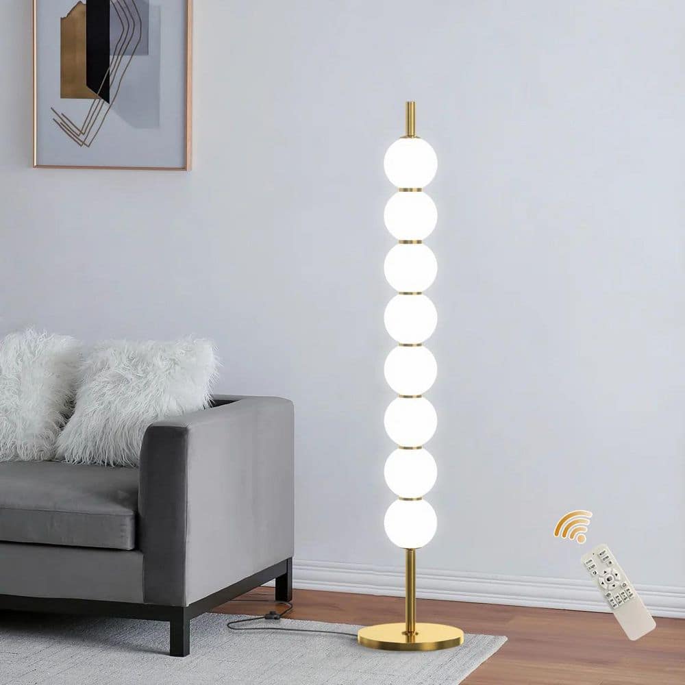 Column 47.2 in. Gold Modern 8-Light Floor Lamp Dimmable Integrated Standard LED Floor Lamp for Living Room Bedroom price history on PriceWatchPro