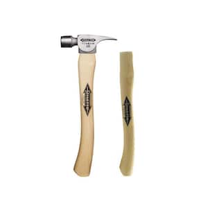 10 oz. Titanium Smooth Face Hammer with 14.5 in. Curved Hickory Handle with 14.5 in. Curved Hickory Replacement Handle