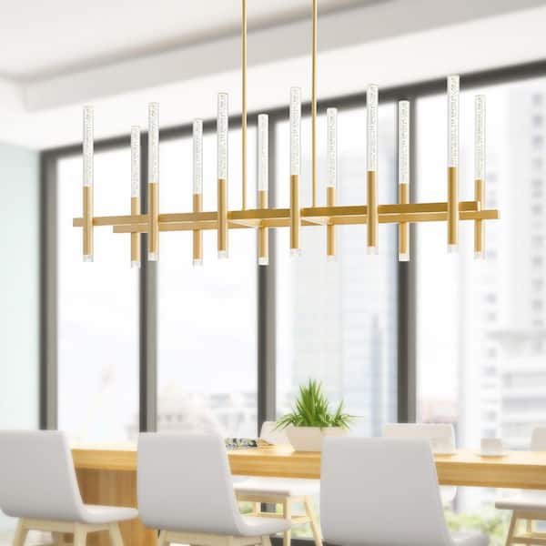 Dragonswatch 12-Light Integrated LED Satin Gold Chandelier