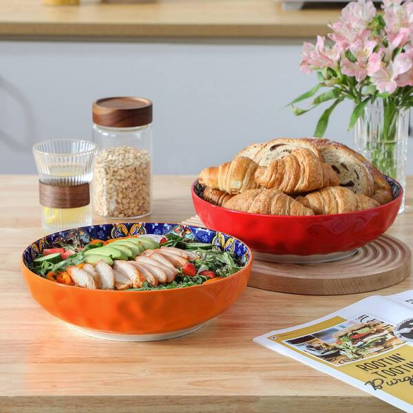 vancasso 48 fl. oz. Multicolored Stoneware Pasta Bowls Set of 4 Soup Bowls Salad Bowls TARA-4PB-M - The Home Depot