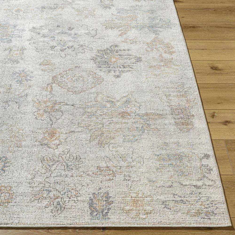 Light Gray Synthetic Hand-Knotted 5' x 7' Area Rug