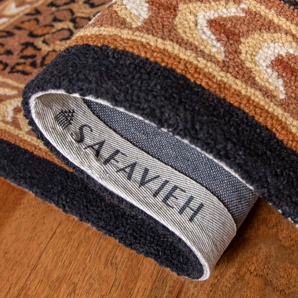 Chelsea Black and Brown Hand-Hooked Wool Area Rug