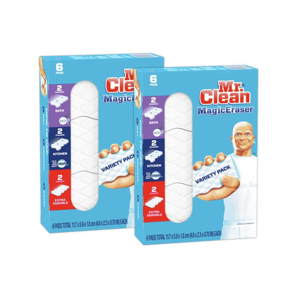 Mr. Clean Magic Erasers Multi-Purpose Cleaning Sponge (6-Count) (Multi-Pack 2), White