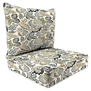 46.5 in. L x 24 in. W x 6 in. T Deep Seating Outdoor Chair Seat and Back Cushion Set in Dailey Pewter